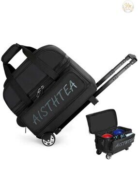 2 Ball Bowling Bag with Wheels Rolling Bowling Bag 900D Oxford